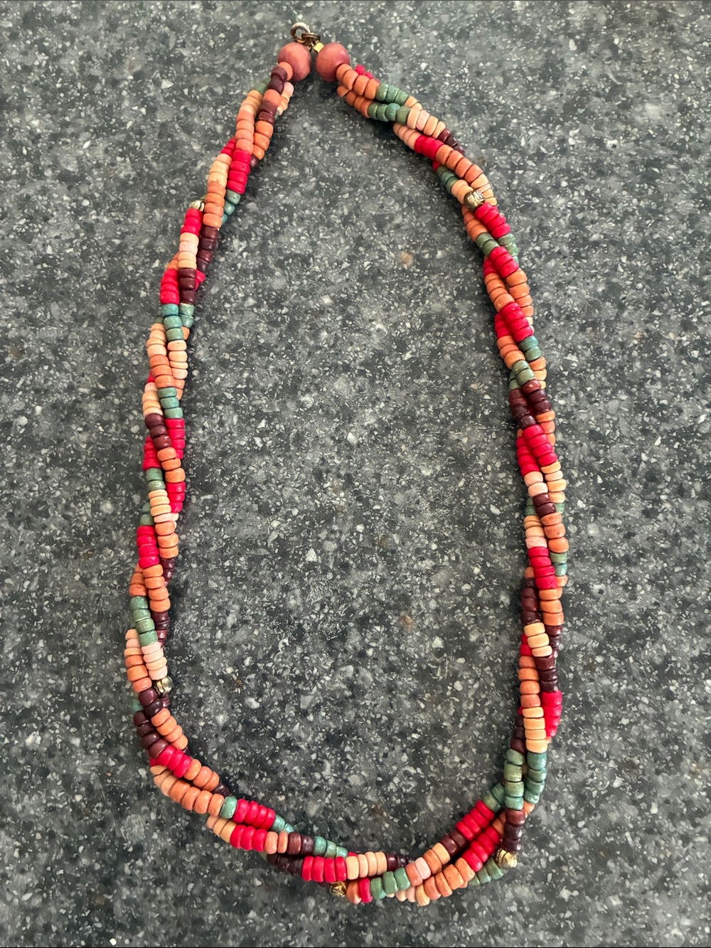 Boho Style Multicolor Beaded Twist Necklace - Women's Jewelry - Picture 1 of 5